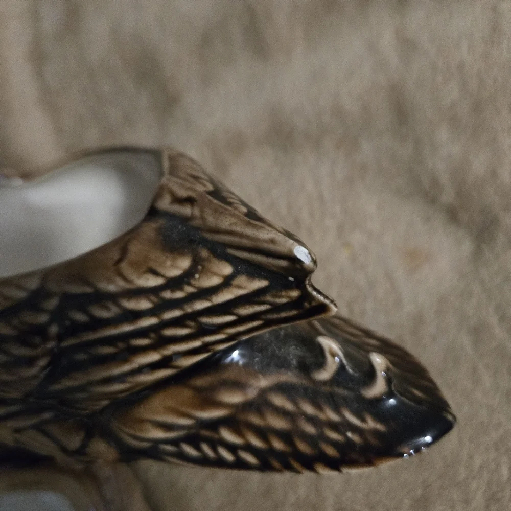 Lidded Brown Glazed Duck Vintage Trinket Dish Decor - Picture 4 of 4